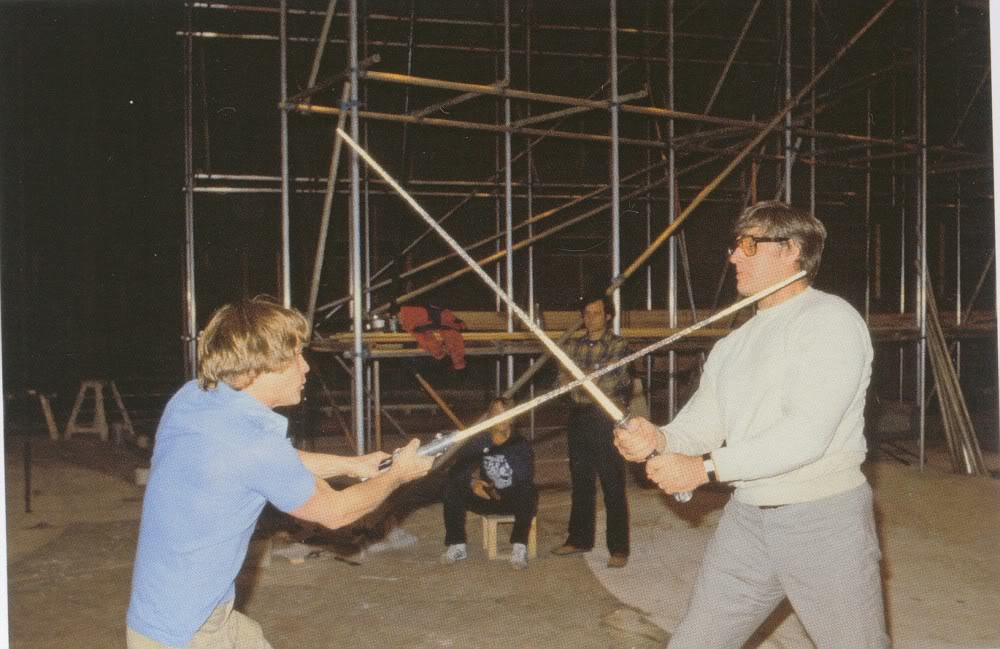 Luke and Vader Bladed Stunt Duel rehersal